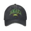 Vintage Jamaica Flag Jamaican Baseball Caps for Unisex Women Distressed Denim Washed Snapback Cap Golf Adjustable Caps Hat