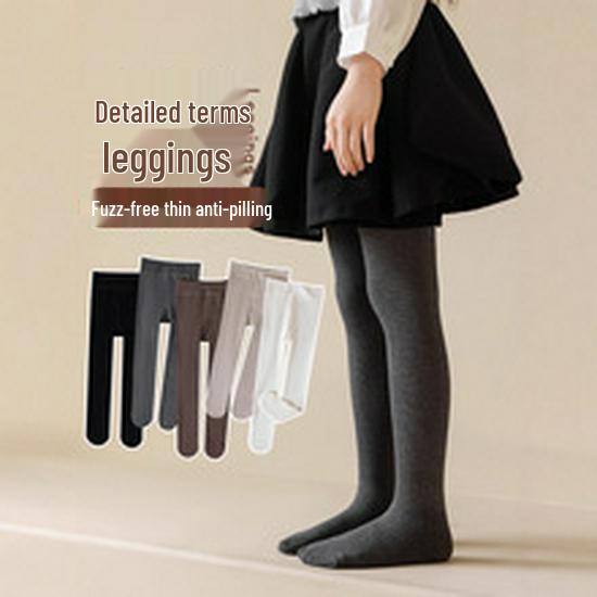 Kids' Combed Cotton Vertical Stripe Pantyhose: Autumn-Winter Leggings & Tights