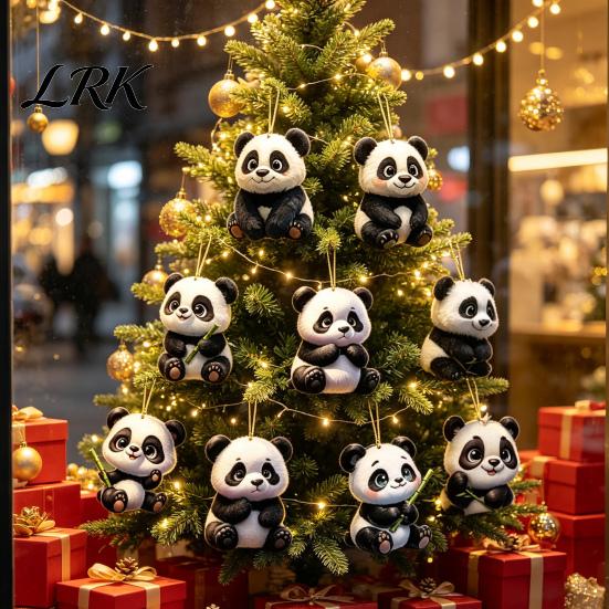 Holiday Gift for Panda Lovers Advent Calendars 2026, 2D Acrylic Cute Hanging Ornaments Animal Xmas Tree, 24 Days Christmas Countdown Calendar,