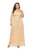 Plus Size Women's Four Seasons Bridesmaid Dress Banquet Annual Meeting Lace Pocket Dress