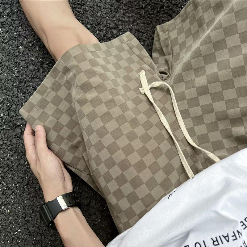 2023 Trendy Casual Shorts mit Schachbrettmuster für Herren: Leichte, lockere Passform im amerikanischen Stil, vielseitig und bequem für den Sommer