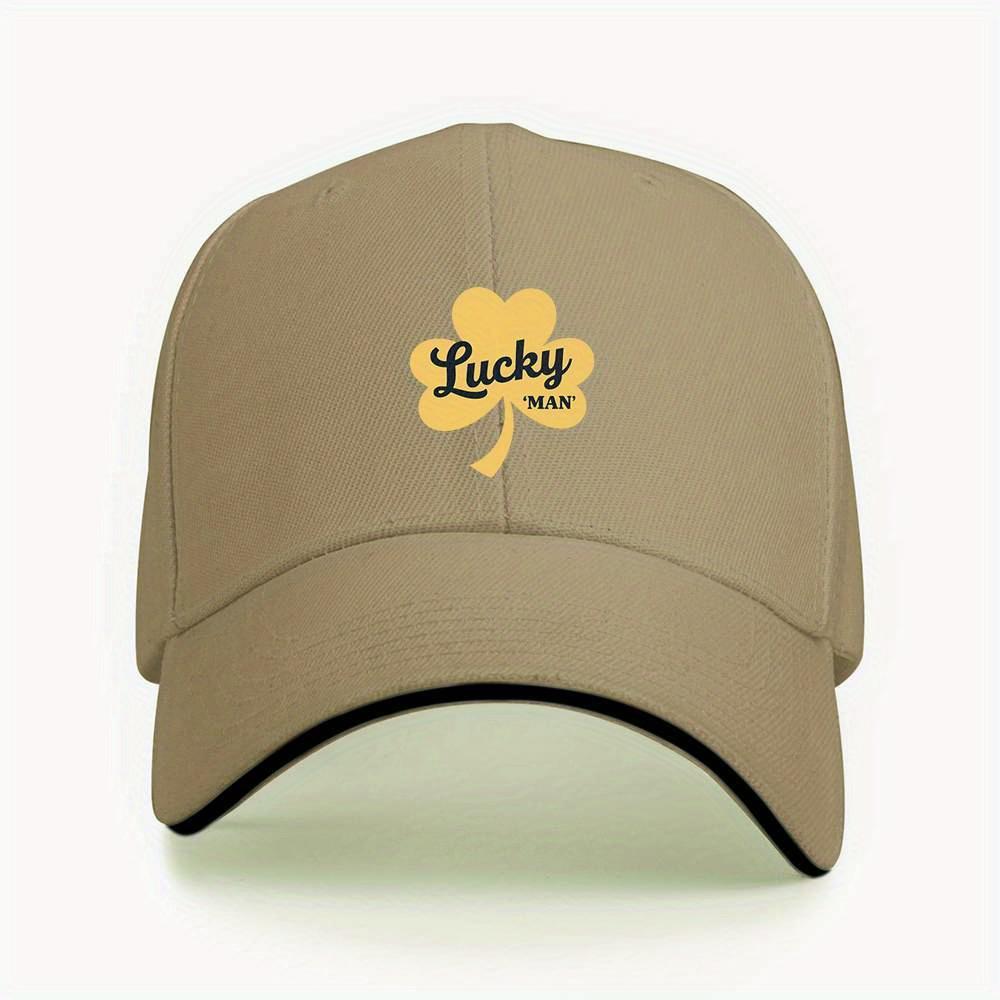 Lucky Man Shamrock Baseball Cap Adjustable Polyester Casual St Patricks Day Hat Outdoor Sports