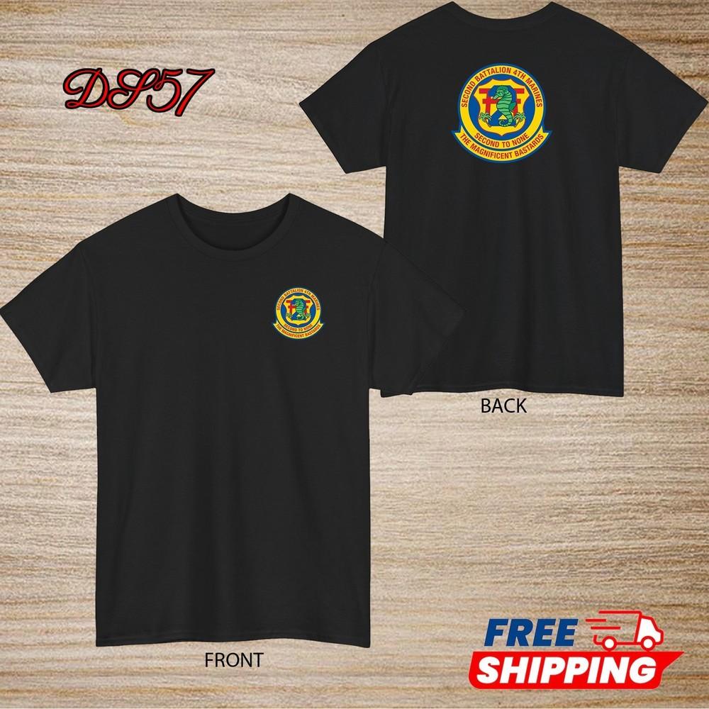 2nd Battalion 4th Marine Regiment USMC T-Shirt Logo S to 5XL Made In USA Unisex T-Shirt S
