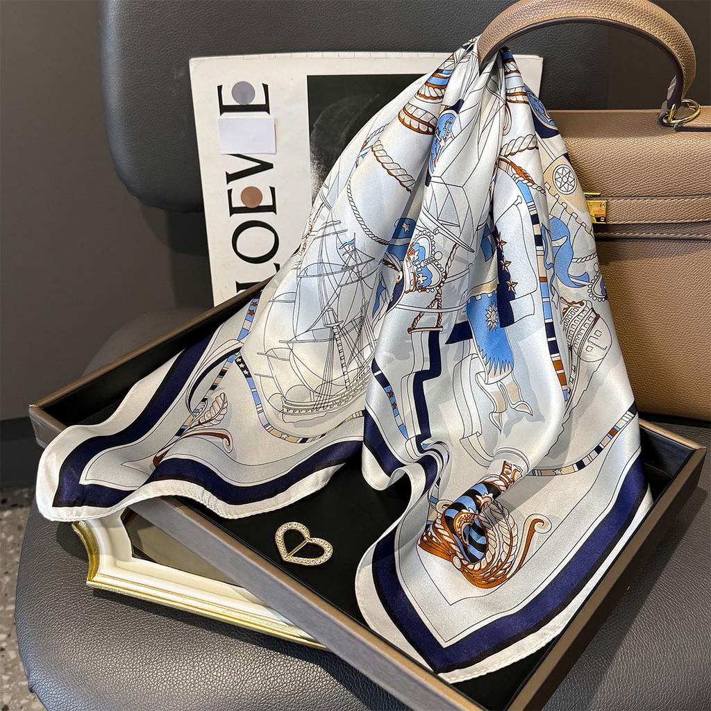 Fashion 100% Nature Real Silk Square Scarf Women Female Foualrd Neckerchief Summer Beach Scarves Shawl Bandana Hijab Pashmina