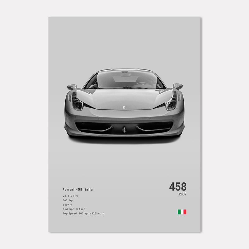 Famous Cars 812 458 296 Canvas Wall Art Print Poster 599XX SP3 F8 Decoration Mural Modern Home Decor Birthday Gift Unframed
