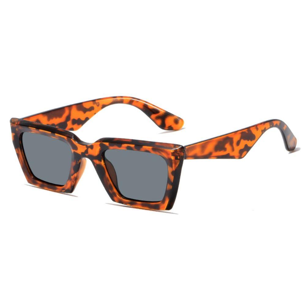 Sun-Protective Driving Glasses Punk Black Shades Glasses Square Frame Sunglasses  for Women Men