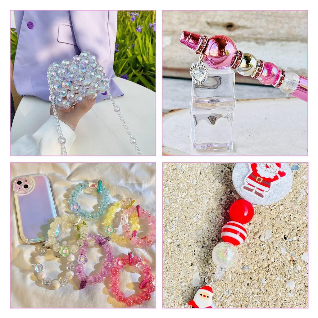 Beadthoven Set of about 20 transparent acrylic AB color round decorative bead accessory for handmade handmade craft supplies 100, 20mm, colors, beads,