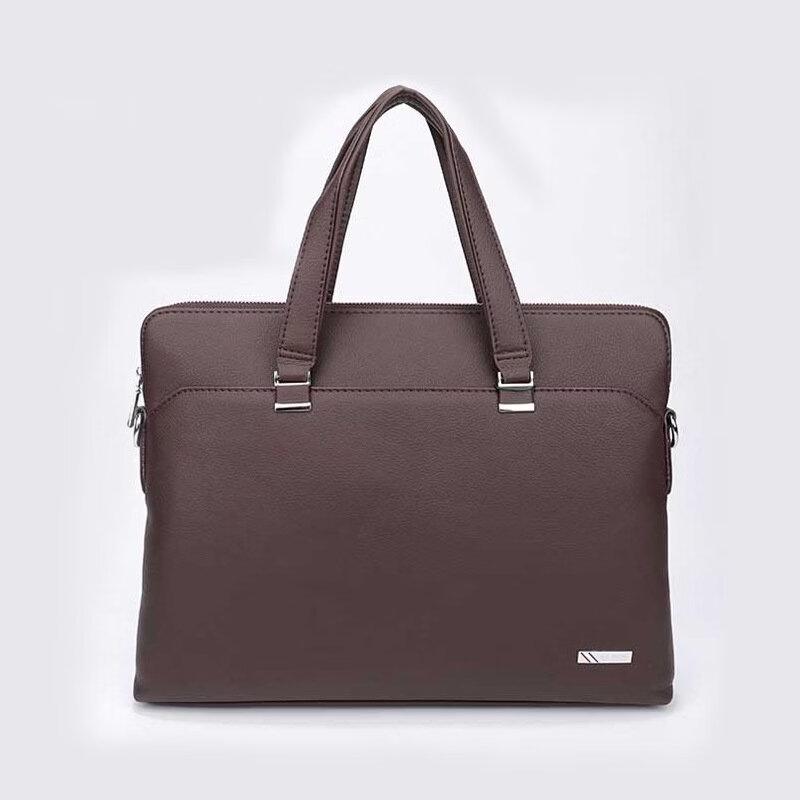 MDNG Men's Business Leather Laptop Briefcase