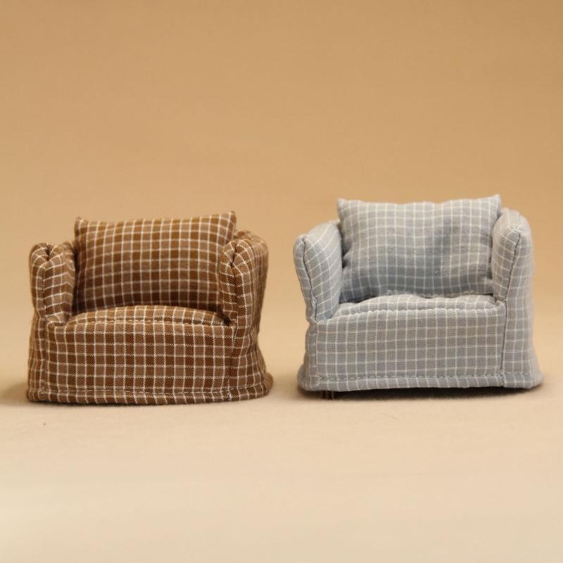Smooth cotton Tiny Sofa Model For 1 12 Model house Displays Detachable For Realistic Home Trim