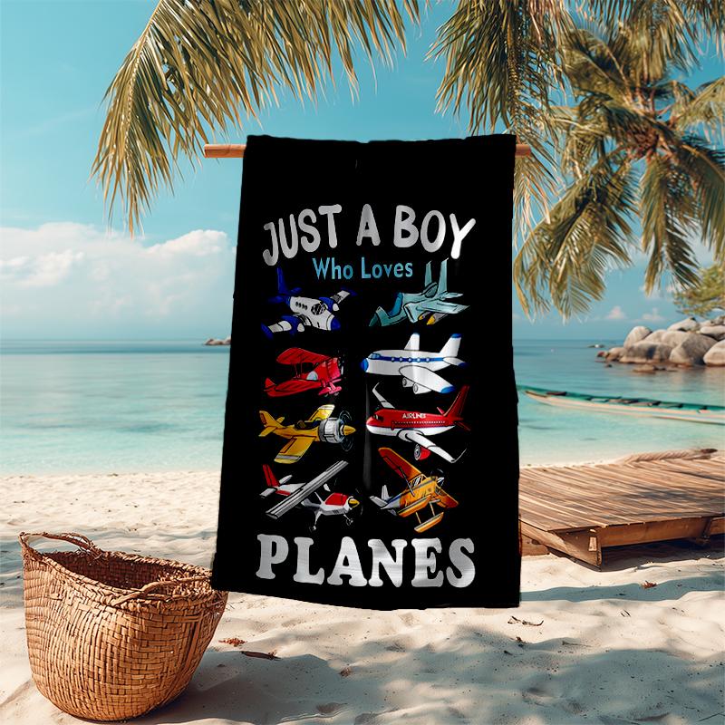 Ultra-Soft Beach Towel with Airplane Theme,Ideal for Pool - Camping, Diving - Perfect Travel Essential, Vibrant Beach Towel.