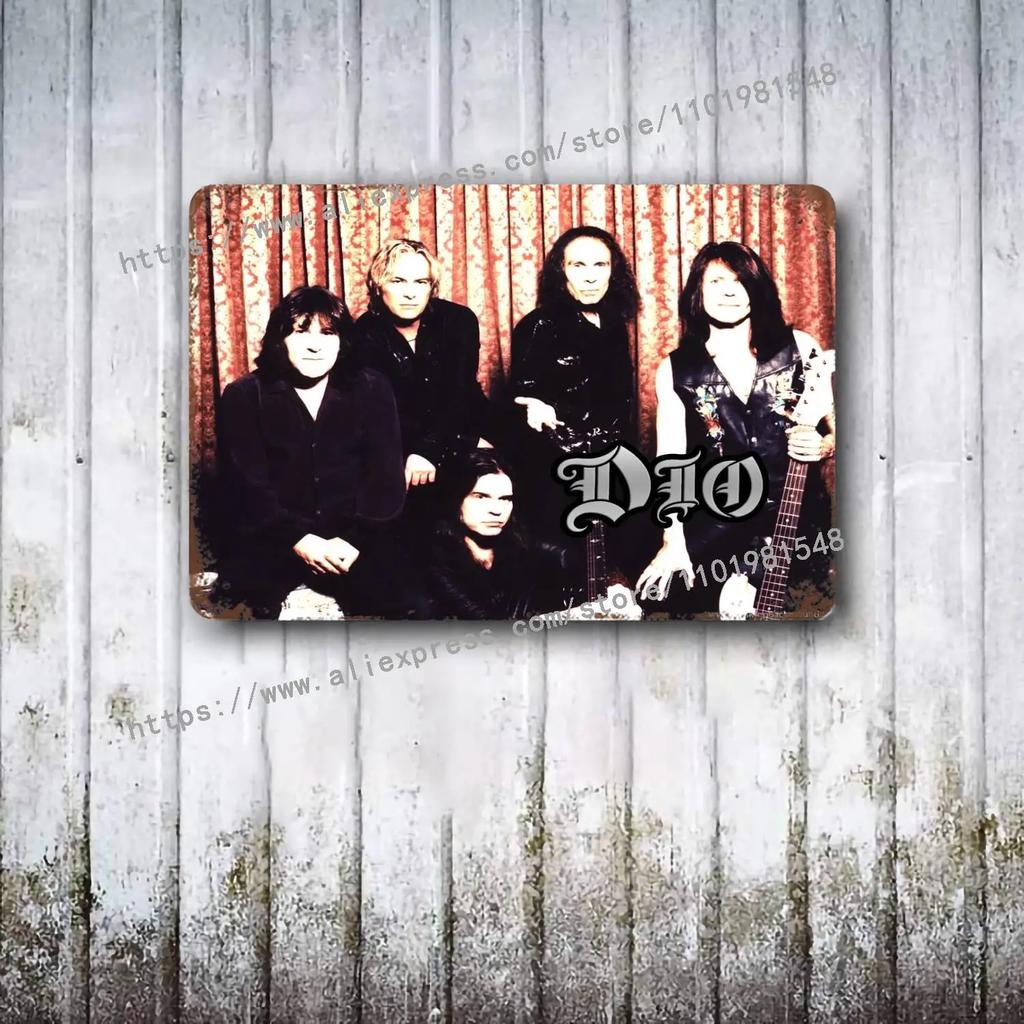 Dio Bands Metal Decor Poster Vintage Tin Sign Metal Sign Decorative Plaque for Pub Bar Man Cave Club Wall Decoration