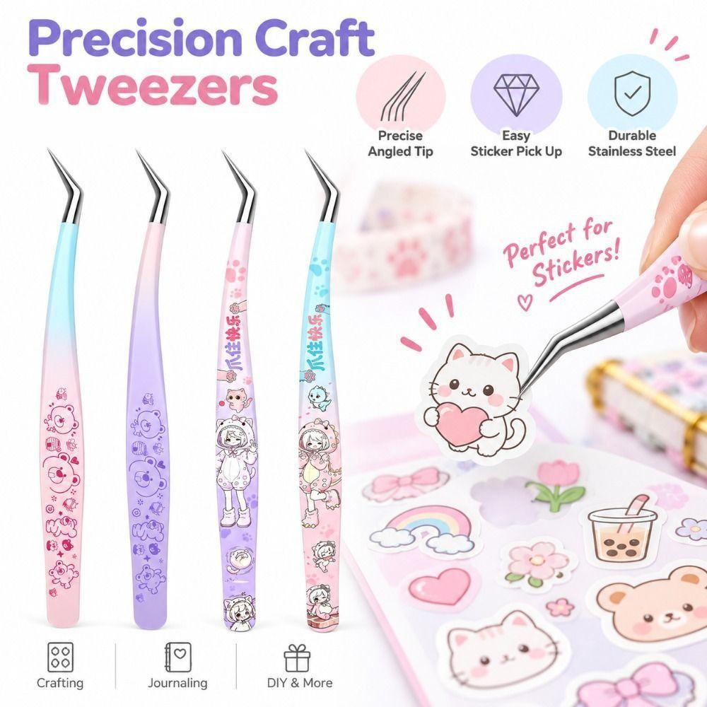 Anti-static Craft Tweezers High Precision False Eyelash Tweezers Sticker Crafting