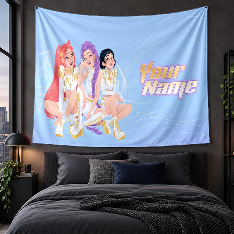 Personalisierte Wandbehang Kpop Dämonenjäger Muster Kunst Hintergrundtuch