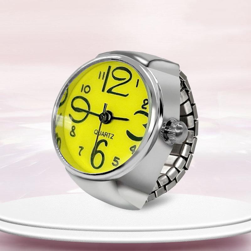 New Ring Watch Creative Circular Dial Alloy Shell Finger Couple Men And Women