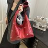 Crescents Shoulder Bags for Women Cute Hoboes Toted Handbag Under the Arm Purses Punk Rivet Clutches Purse with Buckles