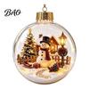 Decorative Ornaments for Home Glowing Christmas Story Ornament, Light-Up 3D Hanging Ball with Warm LED, Mini Indoor Outdoor Festive Decor Holiday