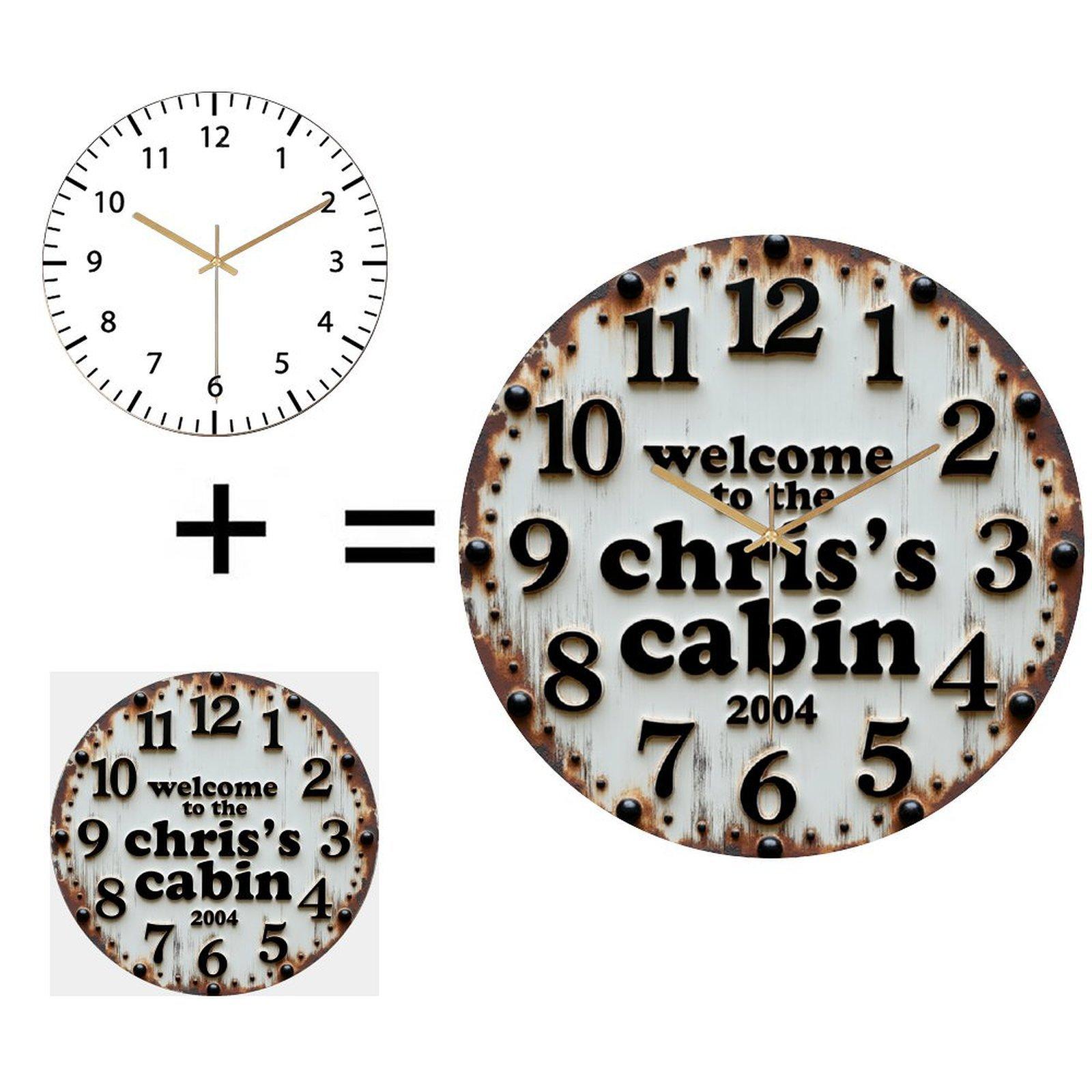 Modern 30x30cm Round Wall Clock with Clear Glass and Sleek Metal Accents (White,12 in(30.48cm)) белый