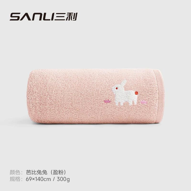 

Towel Pure cotton Children s large bath towel Adult wrap bath towel Cartoon embroidery without twist 60*120 розовый