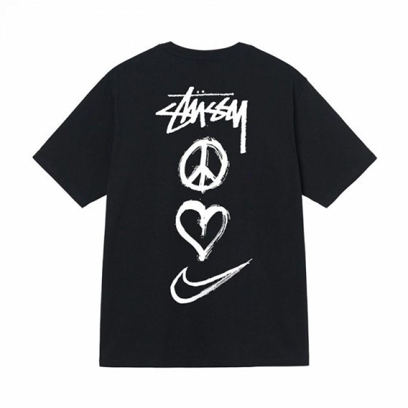 Camiseta Casual de Manga Corta para Hombre de Algodón con Estampado de Letras Corte Holgado Estilo Streetwear