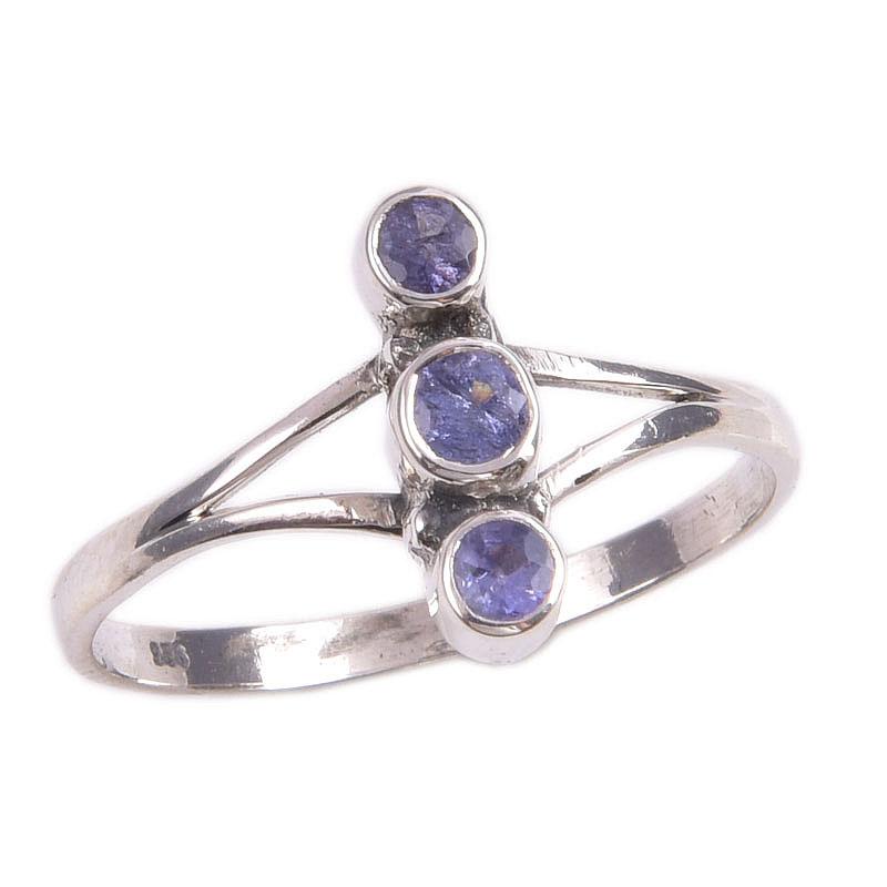 Natural Tanzanite Gemstone 925 Solid Sterling Silver Jewelry Ring Size 9 p9c42