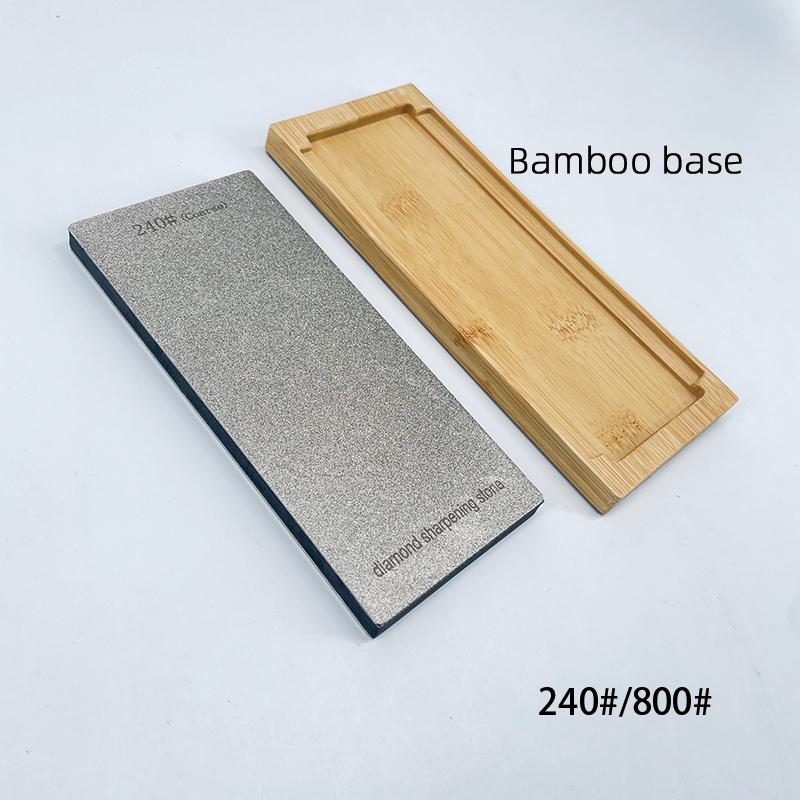 Oboustranný diamantový ostřící kámen Ostřič nožů Brusný kámen Diamantové nástroje S bambusovou základnou Jemné broušení Brusný kámen 170*75MM