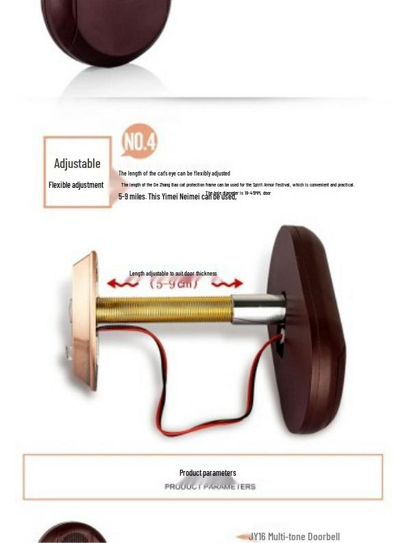 Universal Anti-theft Doorbell with Integrated Anti-peep Viewer