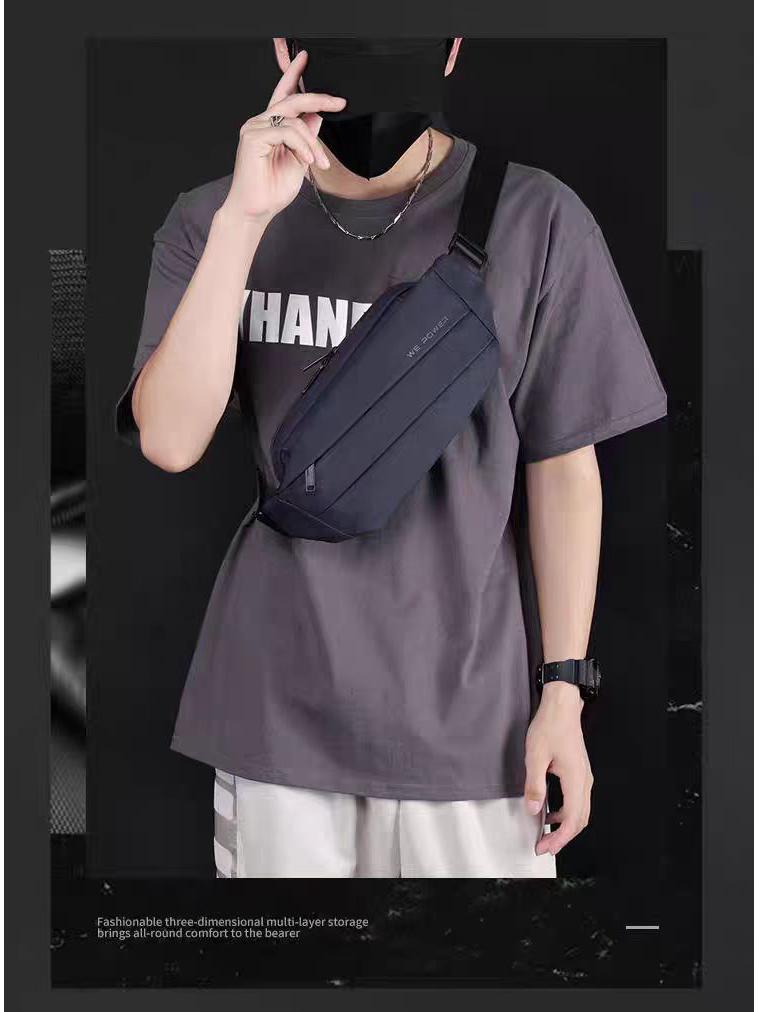 Men's Waterproof Crossbody Waist Bag - Large Capacity, Multifunctional for Outdoor Running