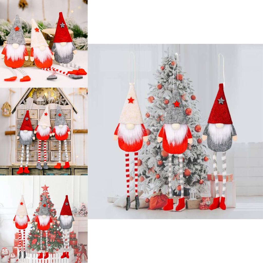 Adorable Forest Gnome Hanging Doll With Creative No-face Design For Festive Decor