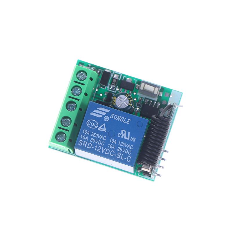 DC 12V 1CH Relay Receiver Module RF EV1527 Learning Code Transmitter Access Control 433Mhz Universal Wireless Remote Key Switch
