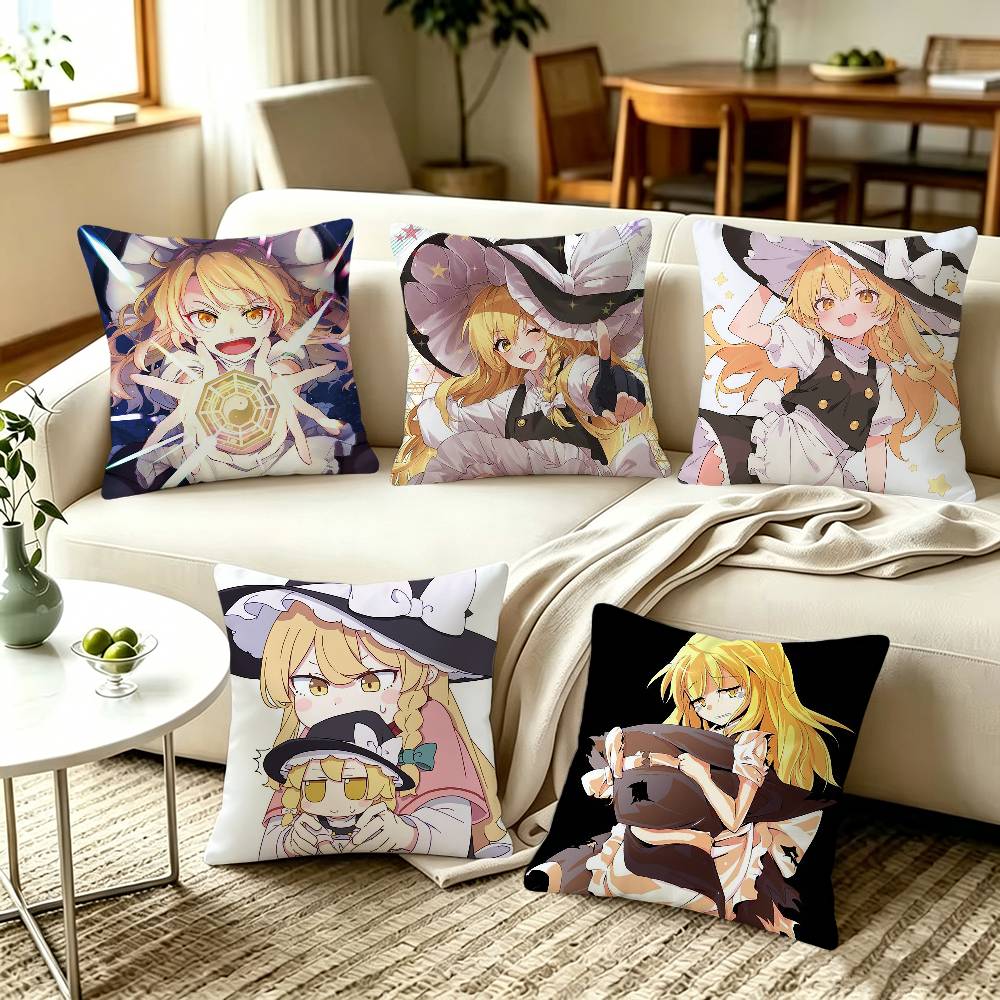 Touhou Project Marisa Kirisame Pillow Covers Home Sofa Cushion Covers and Aecorative Custom