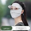 Breathable Ice Silk Full Face Cover UV Protective Mask Hat, Women Summer Facekini Sun Shield