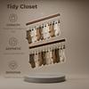 12 Clips Legging Organizer for Closet, Wooden Closet Leggings Hanger Organizer Space Saving Multi Clip Hanger for Pants Scarfs