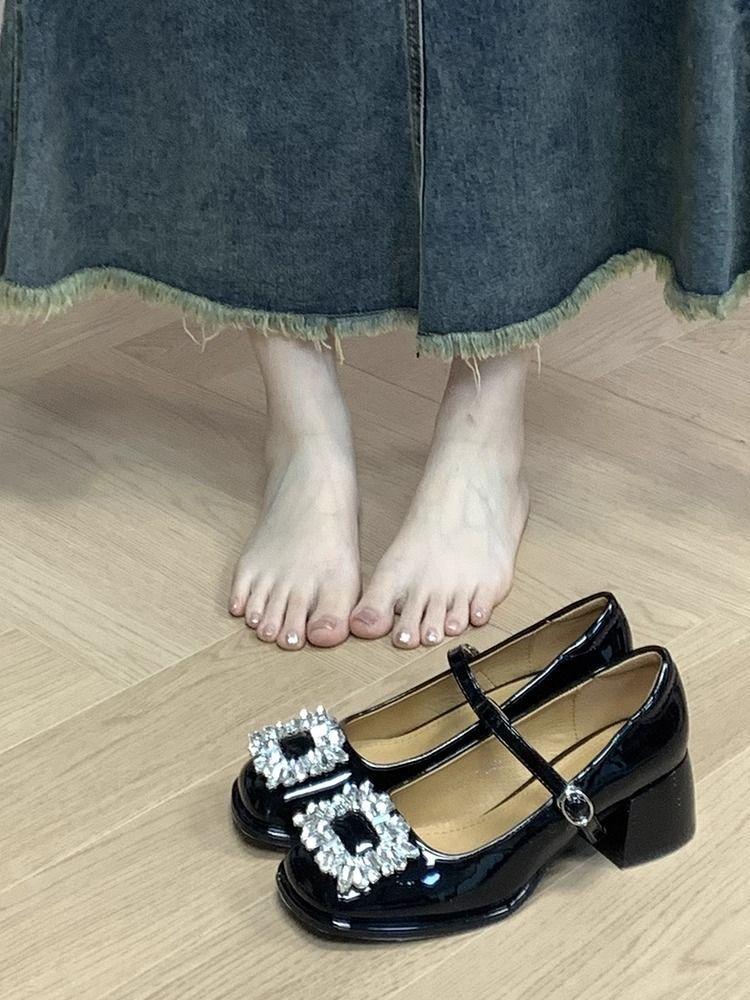 With Skirt Temperament Single Shoes Women's Evening Breeze Gentle Shoes 2025 New Fashion Spring Versatile High-heeled Mary Jane Shoes