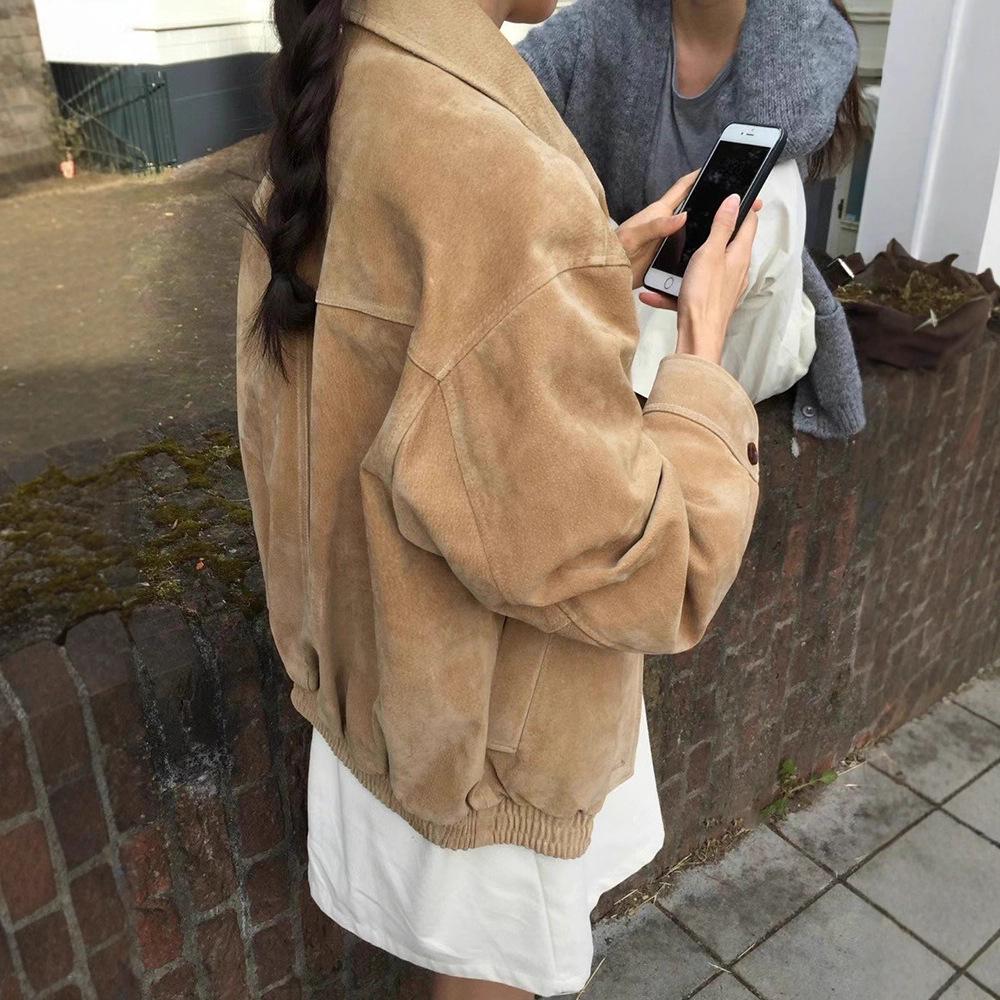 In-Stock Women's Korean-Style Vintage Suede Jacket - High-End, Casual, Versatile