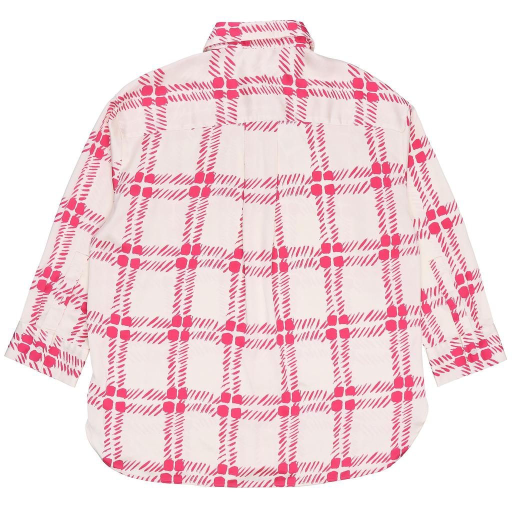 Uniqlo Marni Collaboration Plaid Loose Long Sleeve Shirt Women Shirts Beige 451551-31