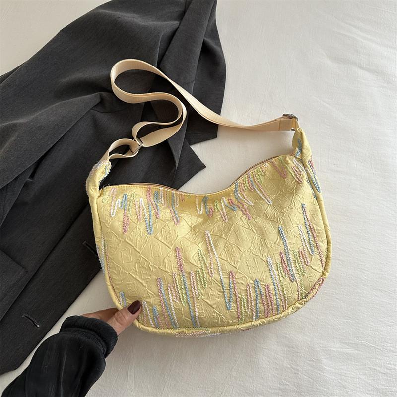 Trendy Street Style Canvas Tote Bag For Women 2024 New Fashionable Lightweight Crossbody Purse