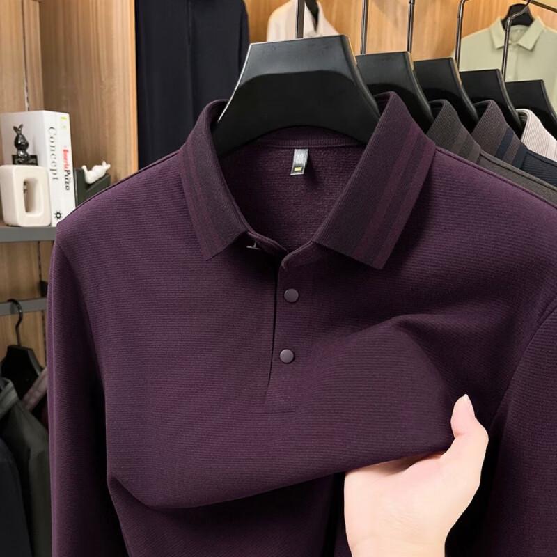 Pierre Cardin Men's Premium Silk-Wool Blend Long-Sleeve Polo Shirt