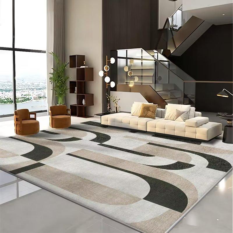 Living Room Coffee Table Carpet Striped Graphic Floor Mat Household Living Room Large-area Laying Soft Floor Mat