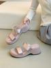 Thick-soled Silver Simple Temperament One-word Cool Slippers Women's Shoes Wear 2025 New Summer with Skirt Sandals