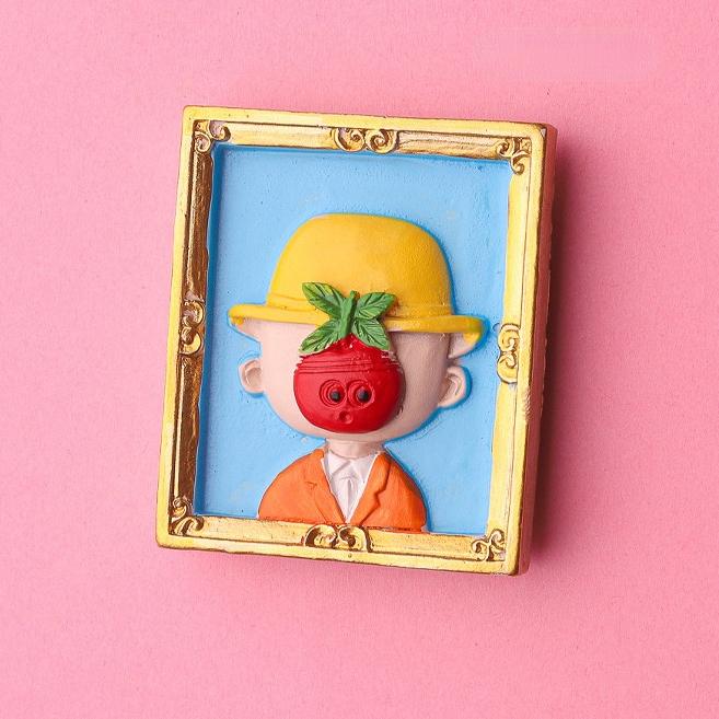 Mini Cute Cartoon World Famous Paintings Fridge Magnets Cute Van Gogh Girl With Pearl Earring Magnetic Stickers for Blackboard