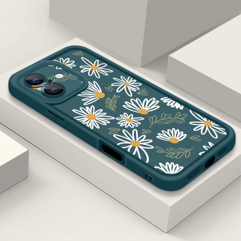 Soft TPU Case For iPhone 16e 16 17 Pro Max 15 14 Plus 13 12 Pro Max 11 17 Air Cartoon White Flower Printing Silicone Phone Cover