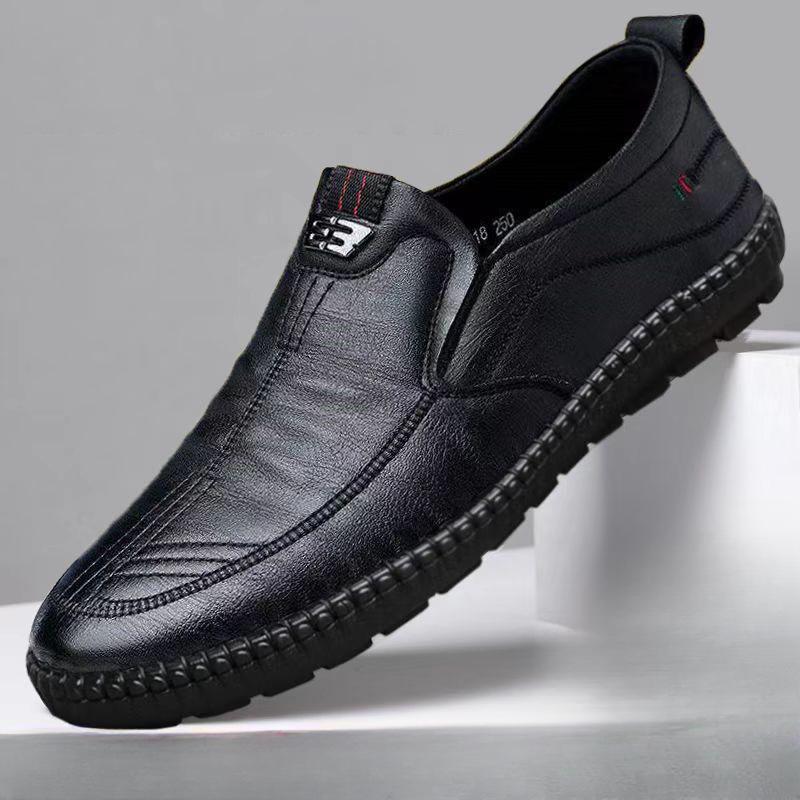 Fashion Spring and Autumn men's business leather shoes, comfortable soft soled work shoes, low cut lazy casual leather shoes