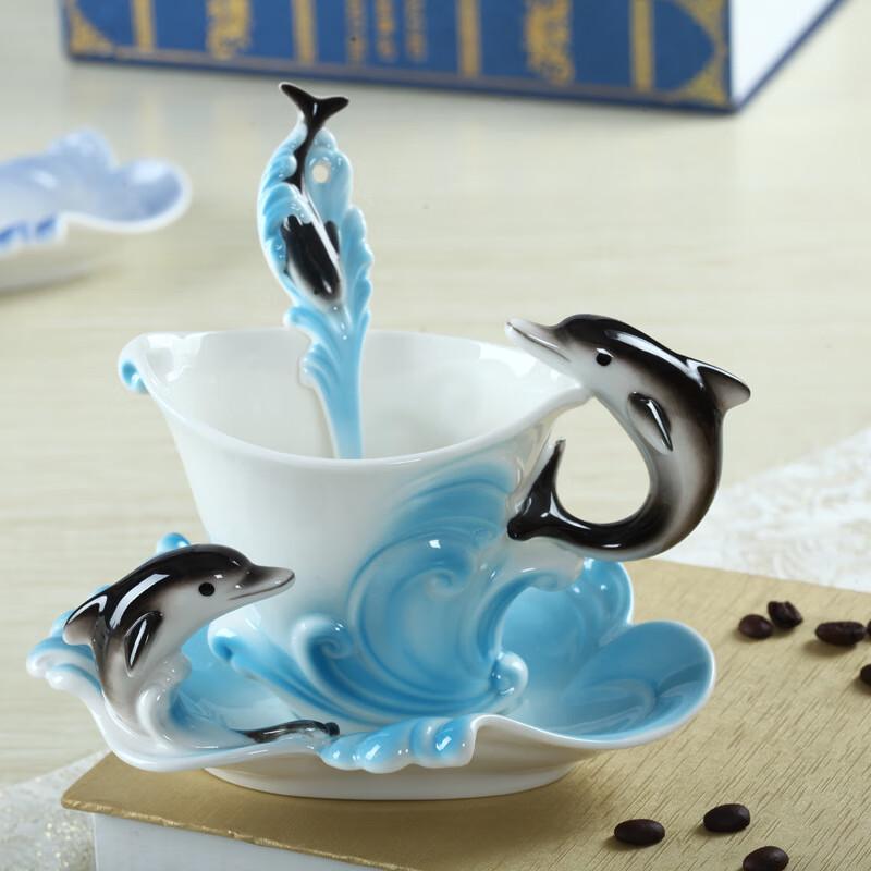 Cana de Cafea Emailată Shangqi Dolphin