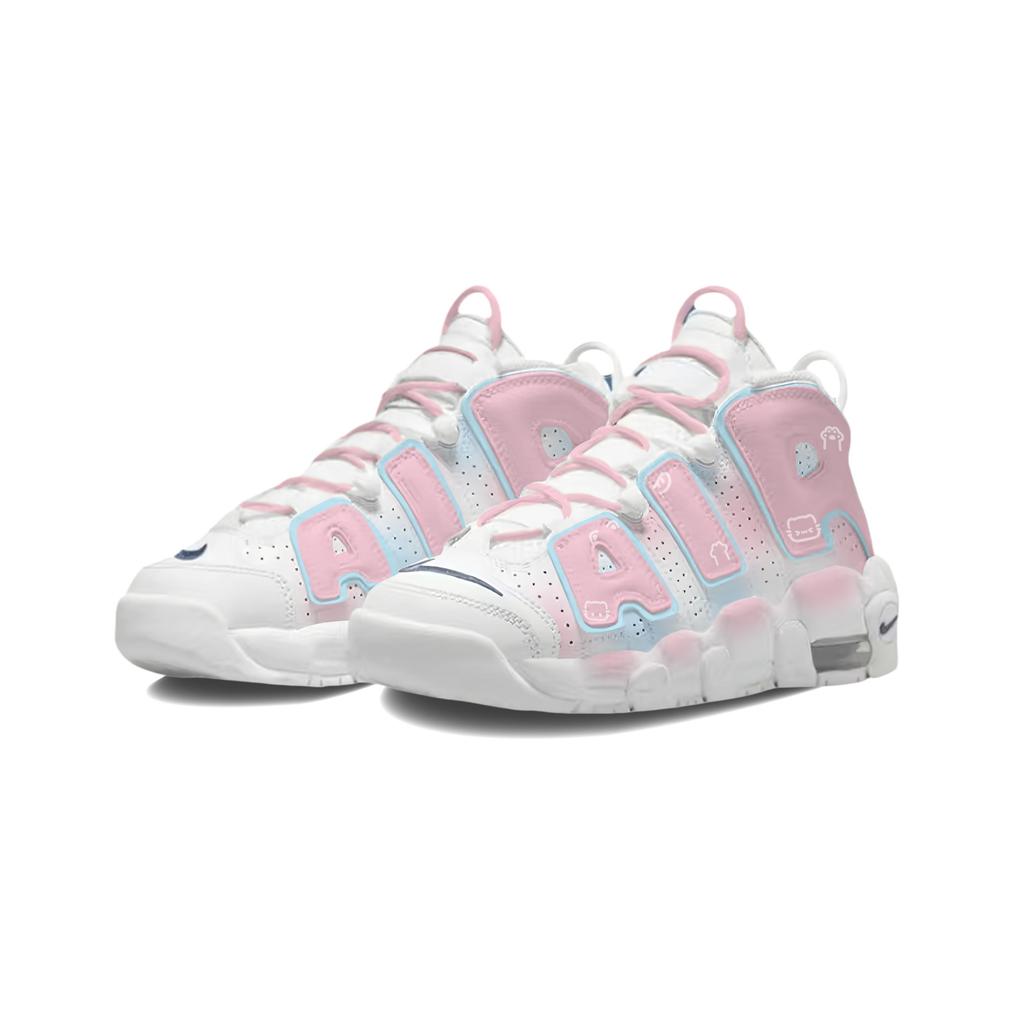 Nike Air More Uptempo Pink Blue Bubble Snow Cushioning Abrasion Resistant Cushioning, Wear Resistant Mid Top DH9719-100(Team1868-)