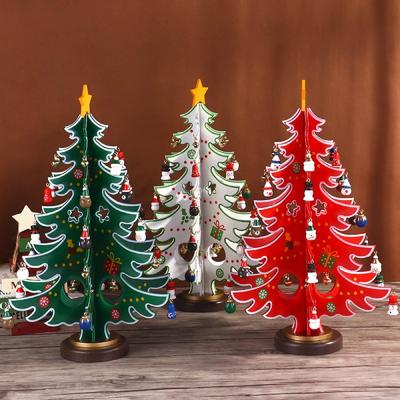Nová vianočná dekorácia Drevený vianočný stromček Domáca dekorácia Kreatívna DIY montáž Stolová dekorácia Drevené ručné hračky
