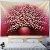 Living Room Bedroom Wall Decor Vintage Oil Painting Tapestry Plant Flower Wall Hanging Hippie Home Art Decor