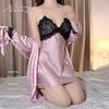 1011 French Summer Nightdress New Pure Desire Wind Sexy Pure Desire Suspender Lace Pajamas Loungewear Chest Pad Set