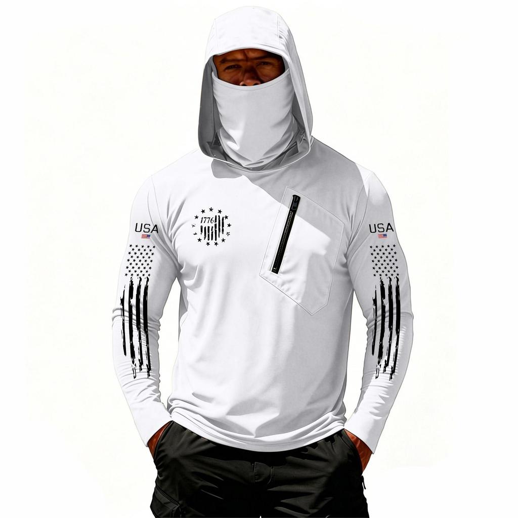Herren Casual Kapuzen-Langarm-Sonnenschutz-Oberteil