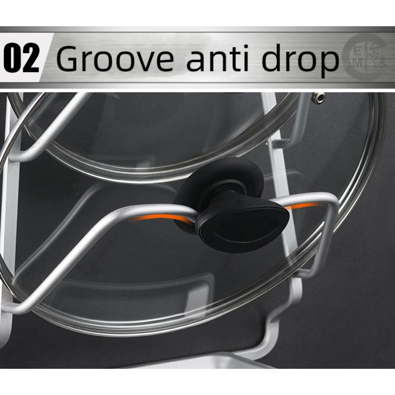 Space Aluminum Pot Lid Rack, Punch-free Kitchen Rack, Multi-functional Chopping Board Rack, Chopping Board Rack, Pot Rack Hardware Pendant