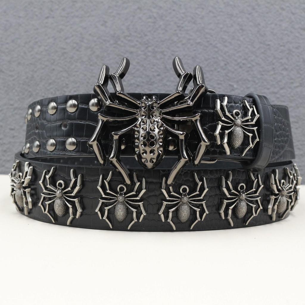 Men's Spider Rivet Punk Belt - Hip Hop Street Style